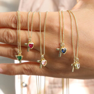 Heart-Shaped December Birthstone Pendant Necklace