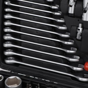 Professional 216 PCS Ratchet Spanner Socket Set 1 2 1 4 3 8 Tool Kit Case