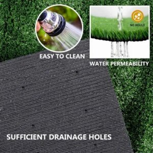 5x10FT Artificial Grass Turf 0.6' Indoor Outdoor Astroturf Fake Grass With Drain Holes, For Dog And Garden Patio