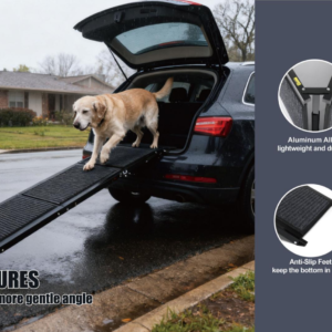 Dog Ramp For Car 71inch Long & 19.3inch Wide Portable Dog Ramps For Large Dogs With Non-Slip Rug Surface Dog Car Ramp For SUV Car & Truck, Folding Dog Ramp Up To 250LBS