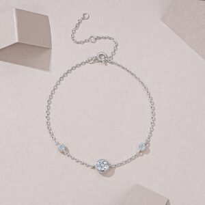 0.5 Carat Luxury And Light Luxury Fashion Jewelry Bracelet Set With Top Moissanite, S925 Silver Plated Platinum Material.