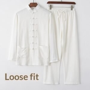 Cotton And Linen Tang Suit Vintage Loose Set