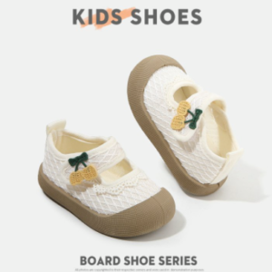 2026 Spring Summer Kids Breathable Skate Shoes, Soft Sole Casual White Sneakers, Low Cut Toddler Walking Shoes For Boys & Girls