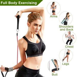 11Pcs Resistance Bands Set Fitness Workout Tubes Exercise Tube Bands Up To With Door Anchor Handles Ankle Straps For Physical Training Yoga Pilates
