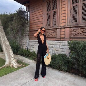 Fashionable Casual Solid-Color Slim-Fit Elegant Jumpsuit