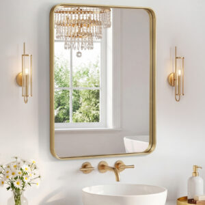 Wall Mirror With Rectangular Metal Frame