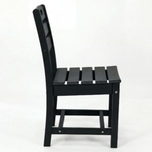 Set Of 2 HDPE Armless Outdoor Dining Chairs, All-Weather Patio Side Chairs ForDeck Porch BK