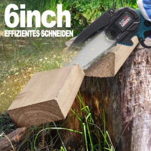 2 Battery 4000W Mini Chainsaw Cordless 6-8in Electric One-Hand Saw Wood Cutter