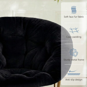 Comfortable Disc Chairs Faux Fur Furniture Bedroom Living Room Size White