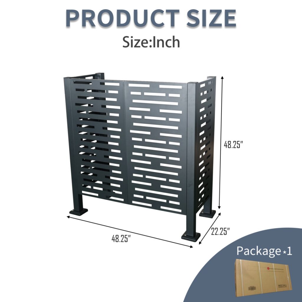 4x2 FT Air Conditioner Fence For Outdoor Units,Metal Privacy Fence Cover, Perfect To Conceal Air Conditioning Units