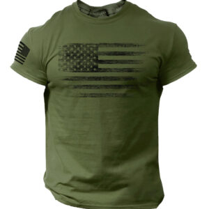 Men's Casual Crew-Neck Short-Sleeve T-Shirt With Beach Sunset And Coconut Tree Print