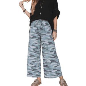 Fashionable Camouflage-Print Casual High-Waist Trousers