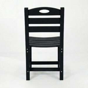 Set Of 2 HDPE Armless Outdoor Dining Chairs, All-Weather Patio Side Chairs ForDeck Porch BK