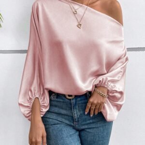 Off-shoulder Satin Blouse For Women