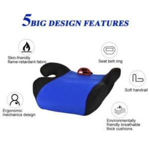 Car Booster Seat Chair Cushion Pad For Toddler 4- 12 Years Children Kids Sturdy Red 39.9X36.7X15.6