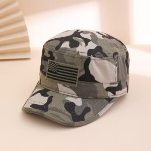 Cross-border Fashion Camouflage Pattern National Flag Baseball Cap, Soft-top Baseball Cap, Truck Driver’s Flat Cap