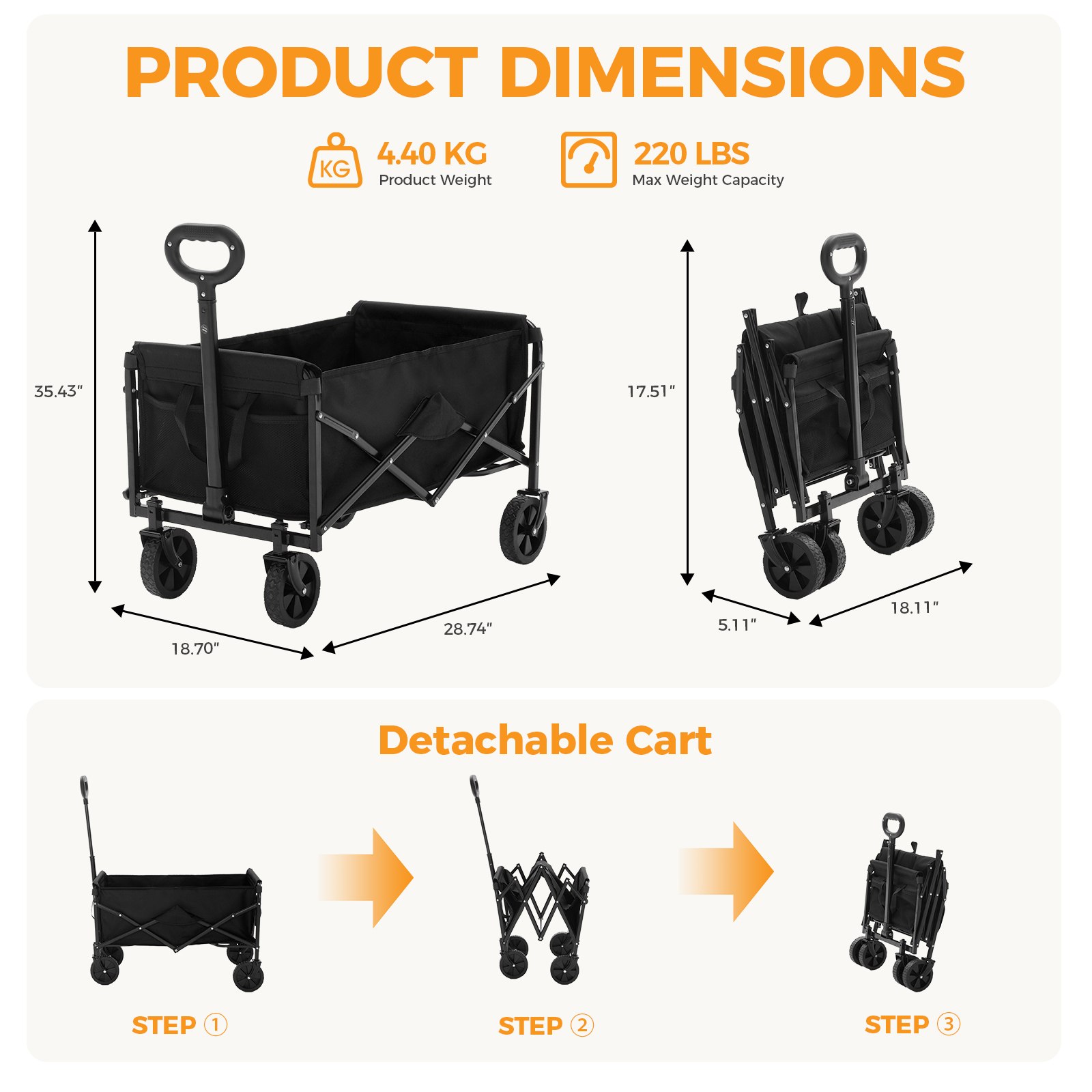 Foldable Trolley, With Wheels, Foldable, Large Capacity, 330 Pounds, Multi-functional Trolley, Heavy-duty Design, With Elastic Handles - Image 16