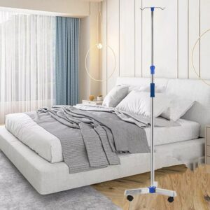 Adjustable IV Pole Stainless Steel IV Drip Stand With Wheels For Home Clinic Z