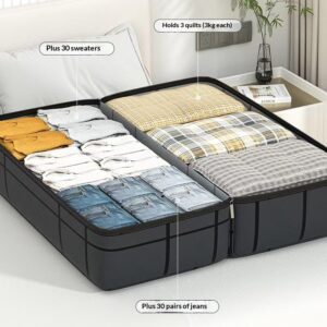 Portable Handle Clothes Storage Bin, Large Capacity Organizer Bag For Clothing & Quilts, Perfect For School & Moving Luggage