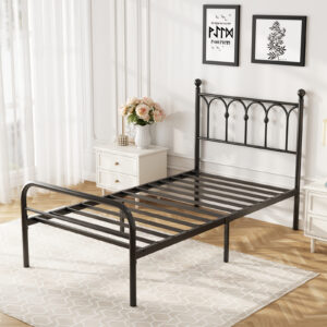 Sturdy And Durable Metal Base Frame, Noiseless Sturdy Steel Crossbars, Under-bed Storage Space, No Need For Box Springs