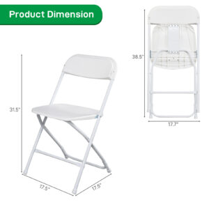 4Pcs Folding Chair, 350LBS Lightweight Foldable Plastic Chair, Reinforced Metal Frame Easy To Fold & Store For Indoor & Outdoor, Wedding, Party, Meeting Room, Patio And Garden