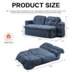 Modern Floor Sofa With 2 Pillows,Convertible Corduroy Fabric Foam-Filled Sleeper Sofa Bed, No Assembly Required,Convertible Sofa Cushion Unfolds Into Quilt,Folding Mattress For Living Room,Playroom