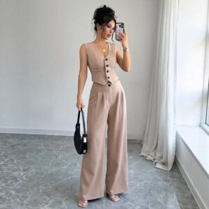 Cross-border Chic Chanel-style Vest And Pants Set