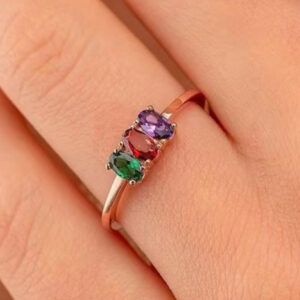 Zircon-inlaid Sweet Multi-colored Ring For Women