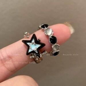 Opal Star Ring For Women, INS Niche Design, Open Adjustable Index Finger Ring, Personalized All-match Finger Ring
