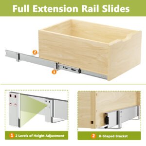 Hard Close Pull Out Cabinet Organizer 8 High Drawer 10 W X 21 D Wood Slide Out Shelves Cabinet Storage Organizer With Full Extension Rail Slides Pull Out Drawer For Kitchens Cabinet Pantry