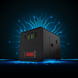 Cube Socket With Switch, 3 Way Multi Plug Cable Extension Socket With 2 USB & 2 Type-C Slots,2M Extension Cords For Home Dorm Office Travel