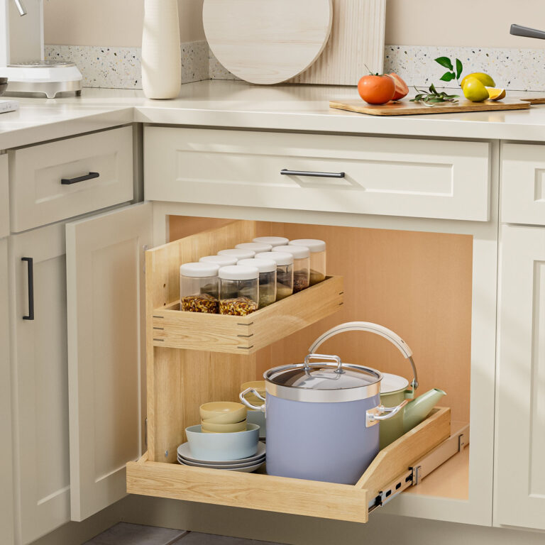 Under Sink Organizers And Storage 22 W X 21 D, 2 Tier Pull Out Cabinet Organizer With Soft Close, Adjustable Pull Out Cabinet Organizer With U Bracket For Bathroom Kitchen Left