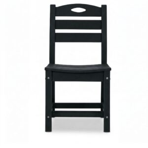 Set Of 2 HDPE Armless Outdoor Dining Chairs, All-Weather Patio Side Chairs ForDeck Porch BK