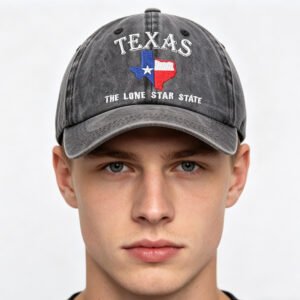 Texas The Lone Star State Embroidered Vintage Washed Baseball Cap - Adjustable Cotton Hat For Men Women