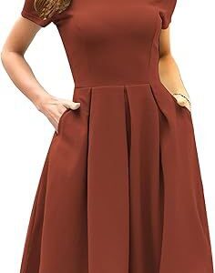 Vintage Half Sleeve Crew Neck Contrast Color Slip Dress