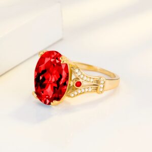 Goose Egg Diamond Creative Large Loose Stone 18k Gold-Plated Ring