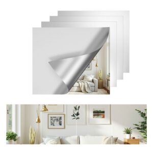 Frameless Glass Full Length Mirror Tiles, 4 Piece Set, Wall Mounted For Bedroom, Home Gym And Door