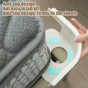 4x Bed Sheet Holders W Lock Strips Heavy-Duty Corner Straps Non-Slip Grippers White