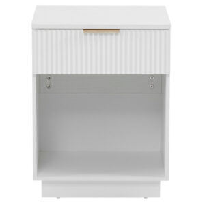 White P2 Density Board, Wavy Surface, 45x40x60cm, Single Piece, Bedside Table, 2 Pieces