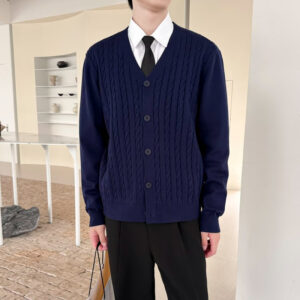 Cable-Knit Sweater Mens And Womens Slim-Fit