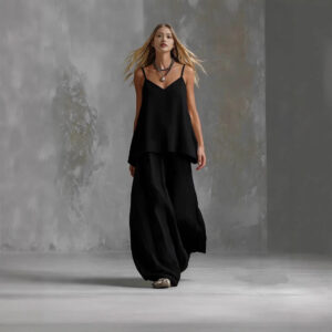 Solid-color Sleeveless Elegant Womens Suit