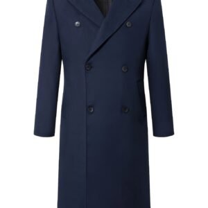 Men's Double-Breasted Slim-Fit Trench Coat