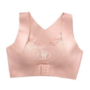 New No-Trace Lace Front-Closure Wireless Cross-Up Push-Up Contouring Sports Bra