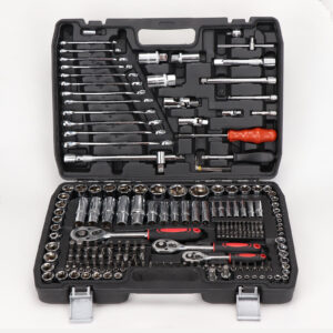 Professional 216 PCS Ratchet Spanner Socket Set 1 2 1 4 3 8 Tool Kit Case