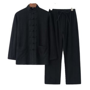 Cotton And Linen Tang Suit Vintage Loose Set