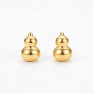 925 Sterling Silver Elegant Radiant Gourd Shaped Stud Earrings with High Polish Finish