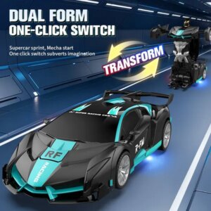 Transforming Car Robot, One-Button Deformation R Or C Toy Car, 1-18 Scale 360′ Rotating Drifting, Toys Suitable For Kids Over 3 Years Old, Educational Toys, Children’s Day Gift, Birthday