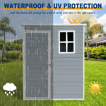 5ft X 3ft Resin Outdoor Storage Shed Plastic Garden Sheds With Floor And Lockable Door For Backyard, Lawn, Grey