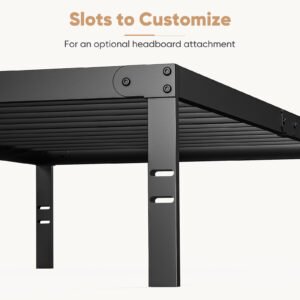 Heavy Duty Metal Bed Frame With Sturdy Steel Slat Support, No Box Spring Needed