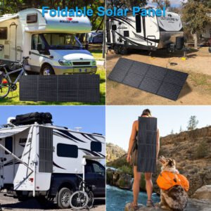 60W Portable Solar Panel Monocrystalline Foldable Solar Panel P65 Waterproof Solar Panel Charger 23.5 High Efficiency QC3 0 PD USB Port DC Output 10 Connectors For Outdoor Camping Cloudy